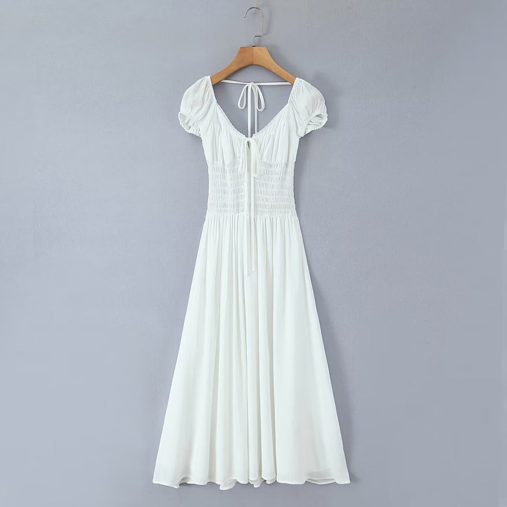 Vacation style spicy girl backless dress