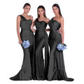 Mermaid One Shoulder Elegant Bridesmaids Dress also in plus