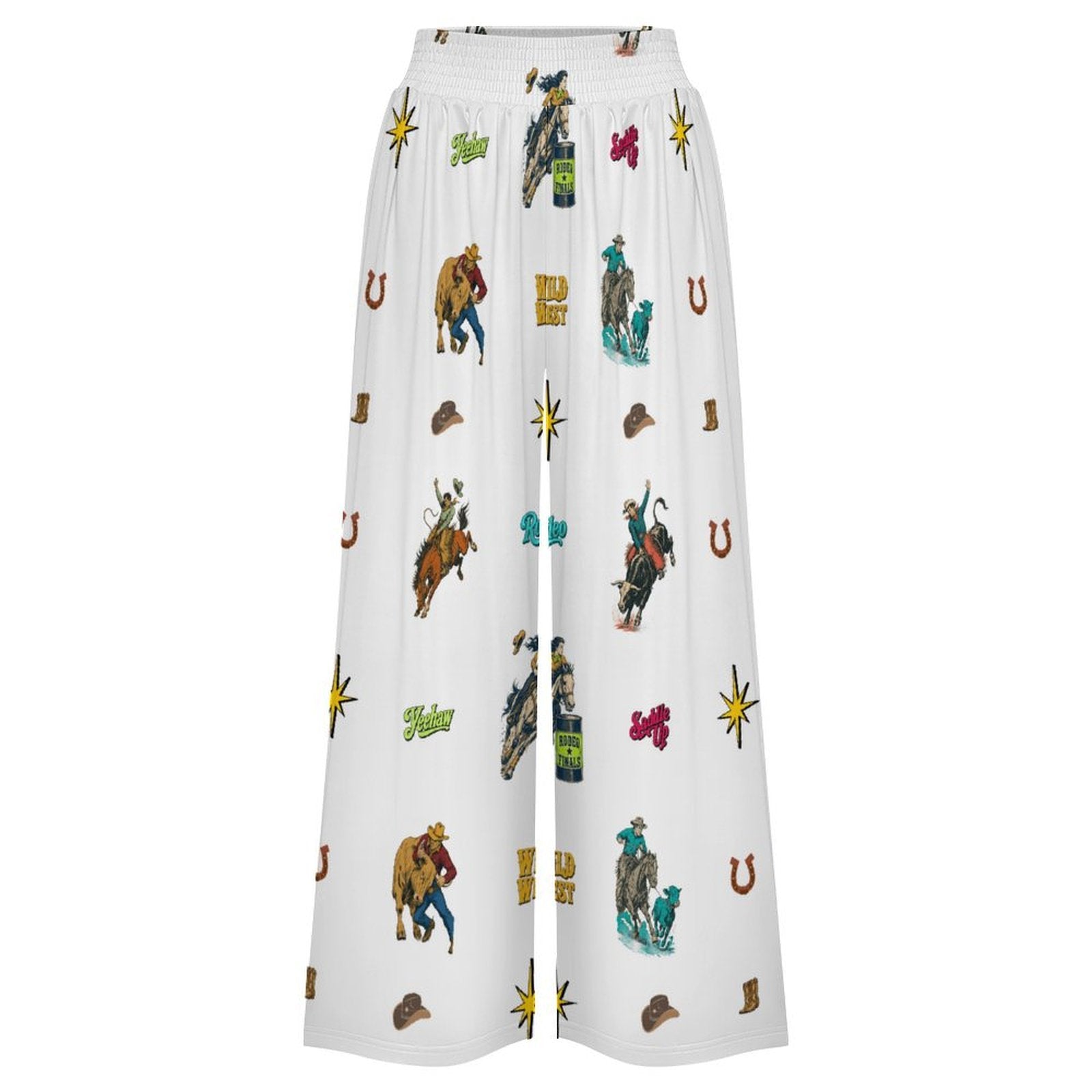 Baha Ranch The Last Roundup Rodeo High Waisted Wide Leg Pants