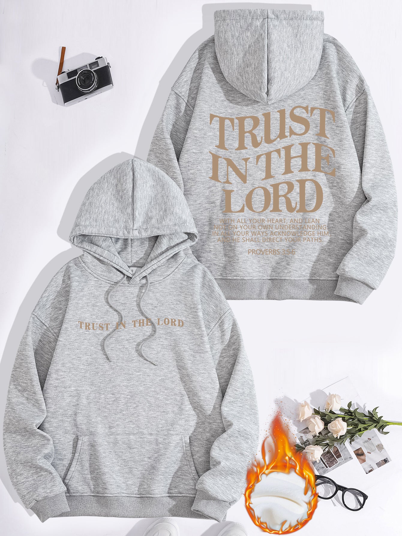 Letter printed hooded sweatshirt