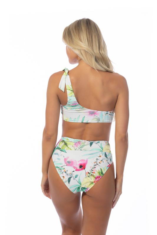 Tropical One Shoulder Bikini Set