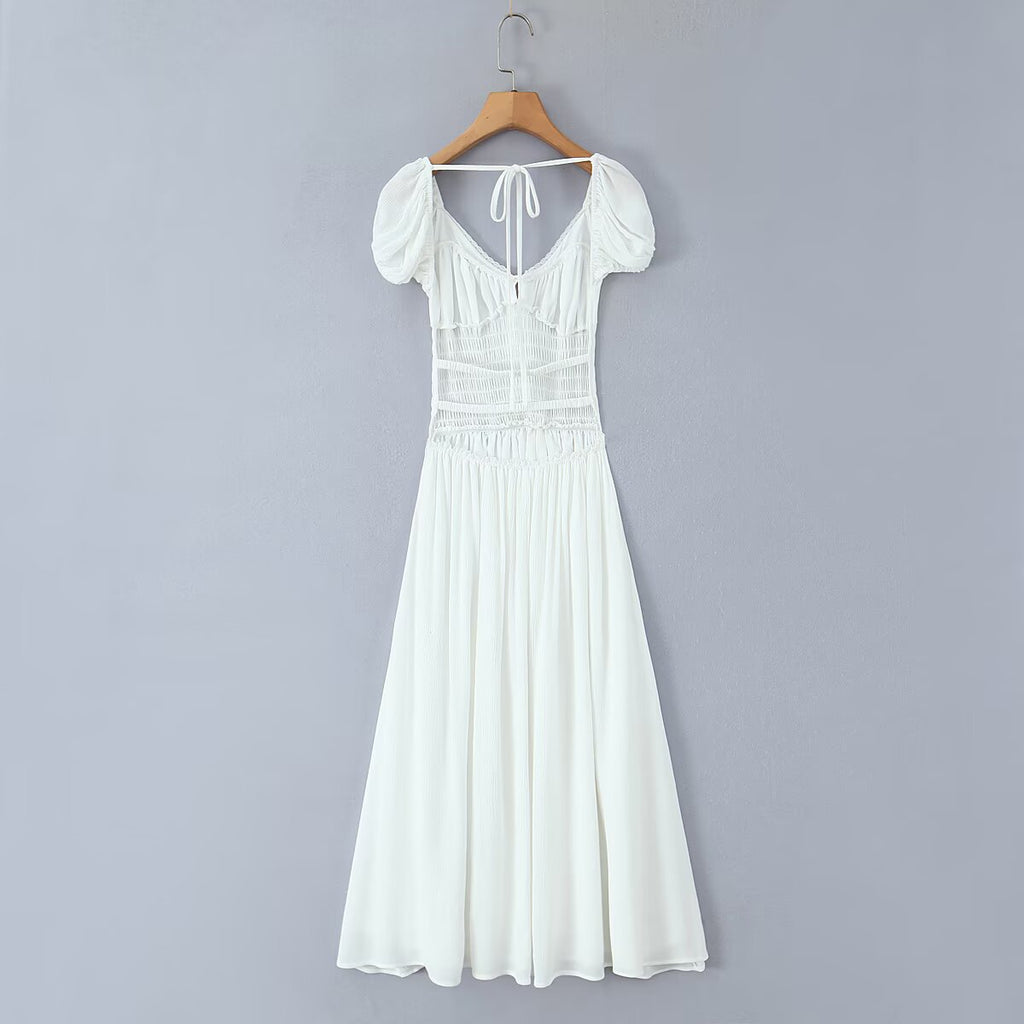 Vacation style spicy girl backless dress