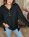 Winter New Loose Sequins Patchwork Sweater