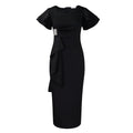 Fashionable Elegant Ruffled Solid Color Sheath