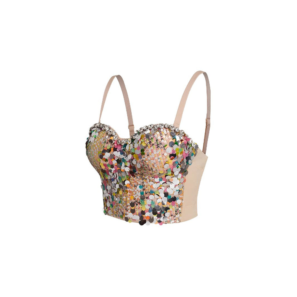 Spaghetti Strap Bralette with Gathered Design