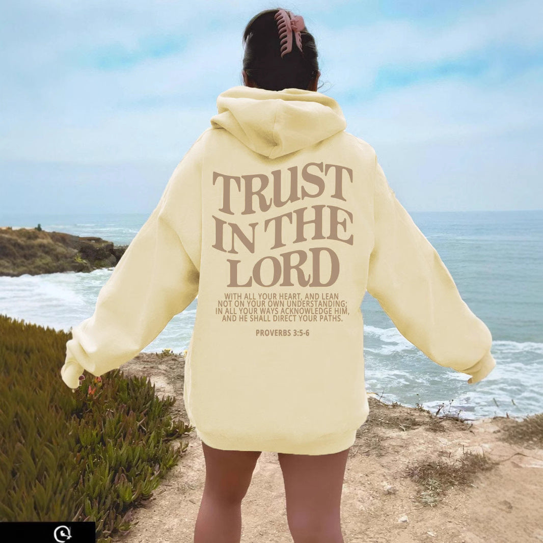 Letter printed hooded sweatshirt