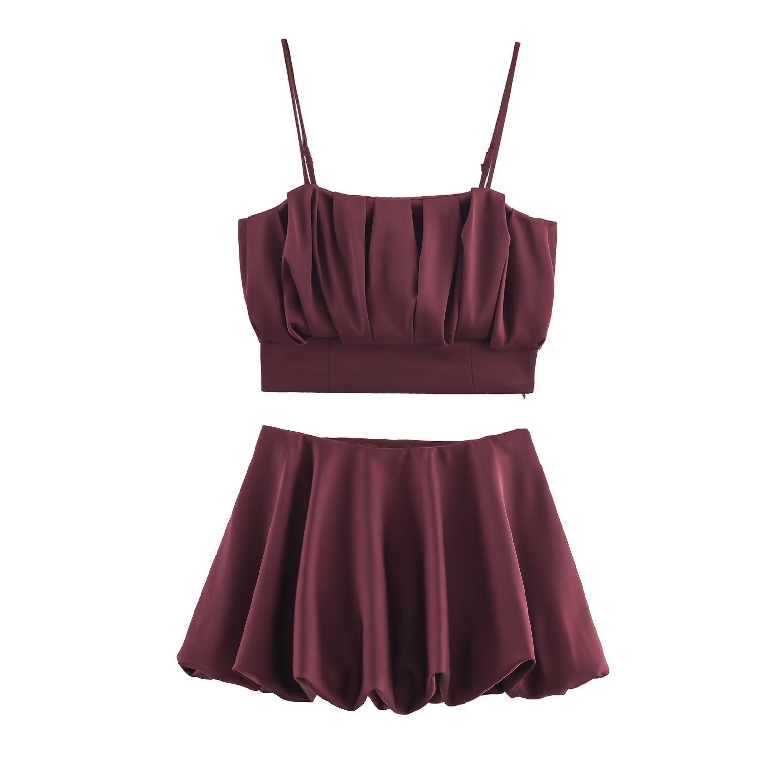 Women's New Arrival Balloon Silhouette Strap Top with Lantern Pants