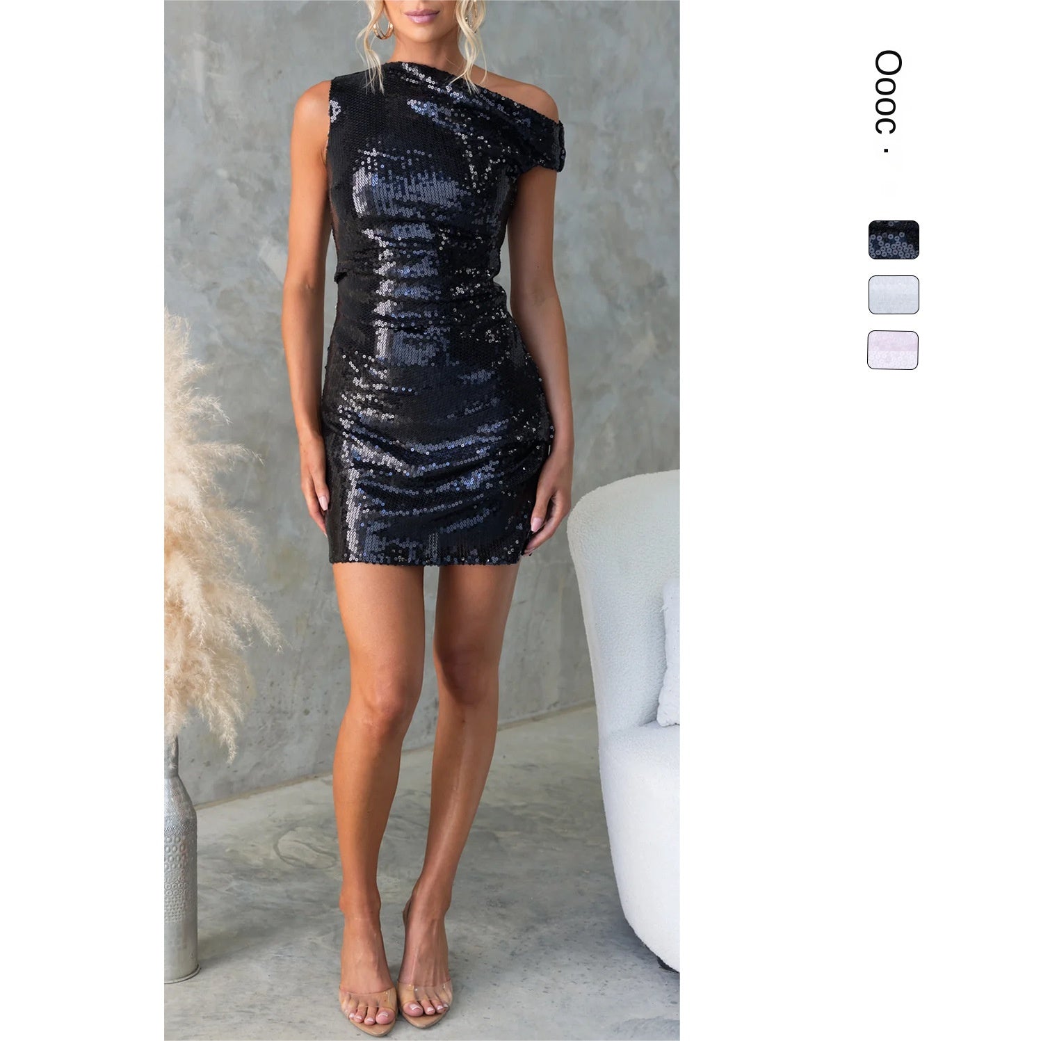 Dress  Slim Fitted Shoulder-Exposed Bodycon Dress