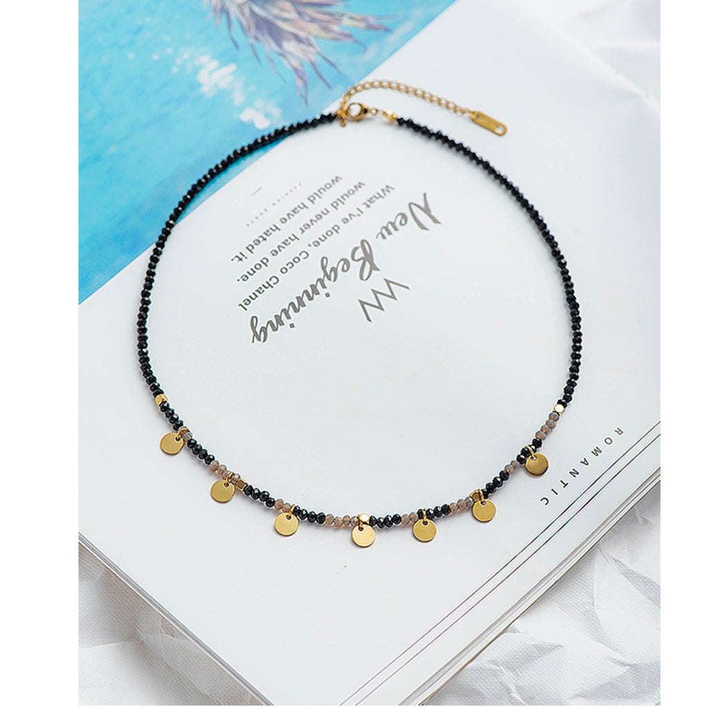 Handmade crystal bead necklace