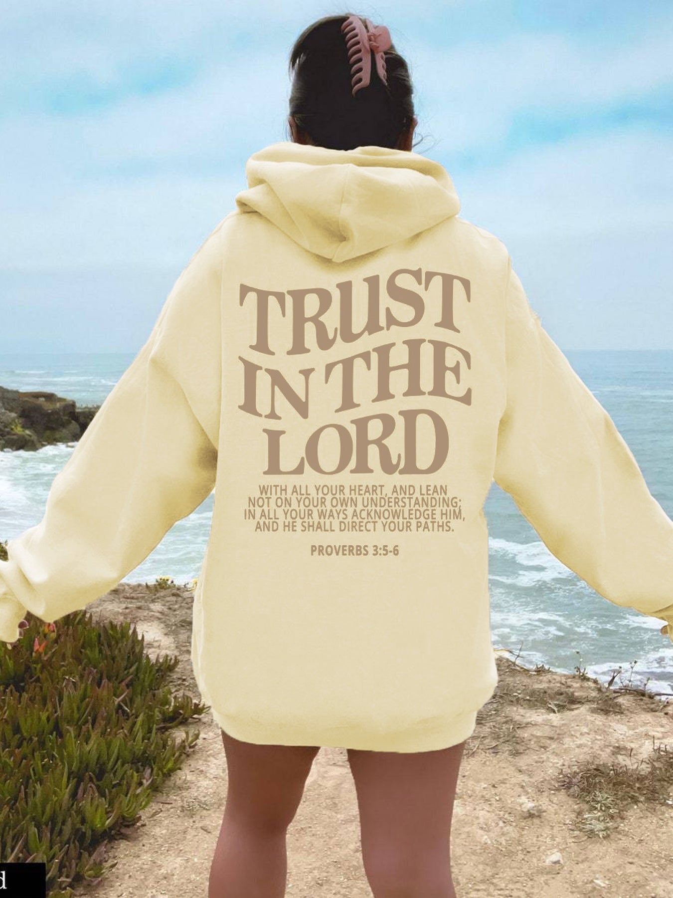 Letter printed hooded sweatshirt