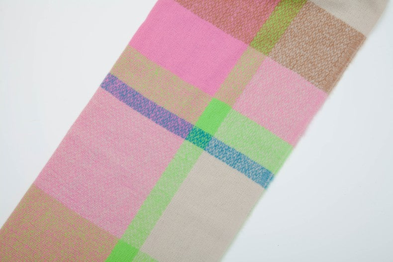 Plaid Scarf Thickened Fringe Bib Rainbow Scarf Shawl