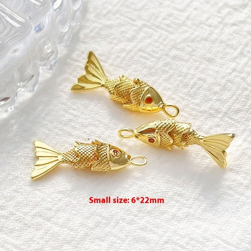 Jacinth Fish Koi Pendant DIY Handmade Ornament Women's Gold-plated Fish Pendant Creative Year-by-year Fish Accessories