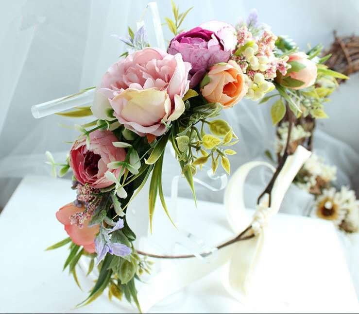 Bridal hair crown bridesmaid wreath accessory headflower
