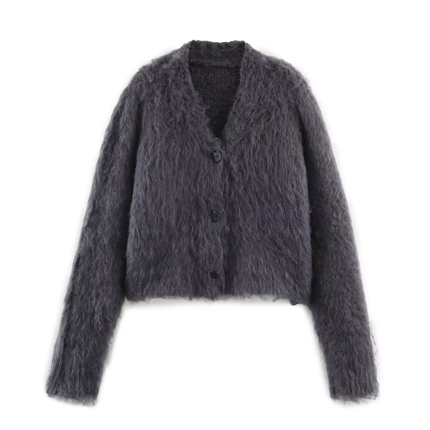 Gentle mink fur V-neck sweater