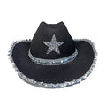 Party Black Bilateral Sequined Cowboy Hat