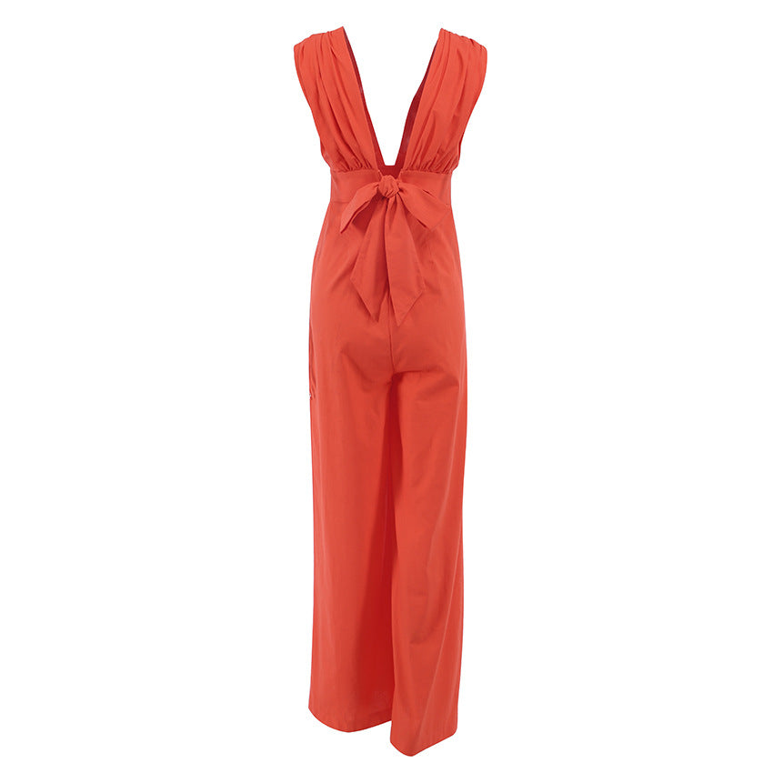 Jumpsuit Loose Sleeveless Jumpsuit Casual Wide Pants Fashion Romper Women's Spring