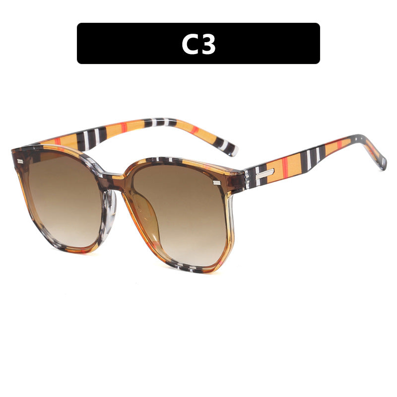 Curved piece retro new sunglasses for women, with a high-end feel, UV resistant sunglasses