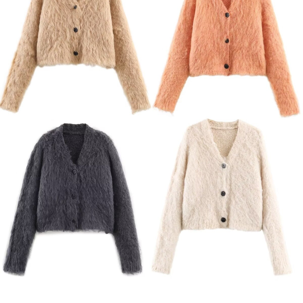 Gentle mink fur V-neck sweater