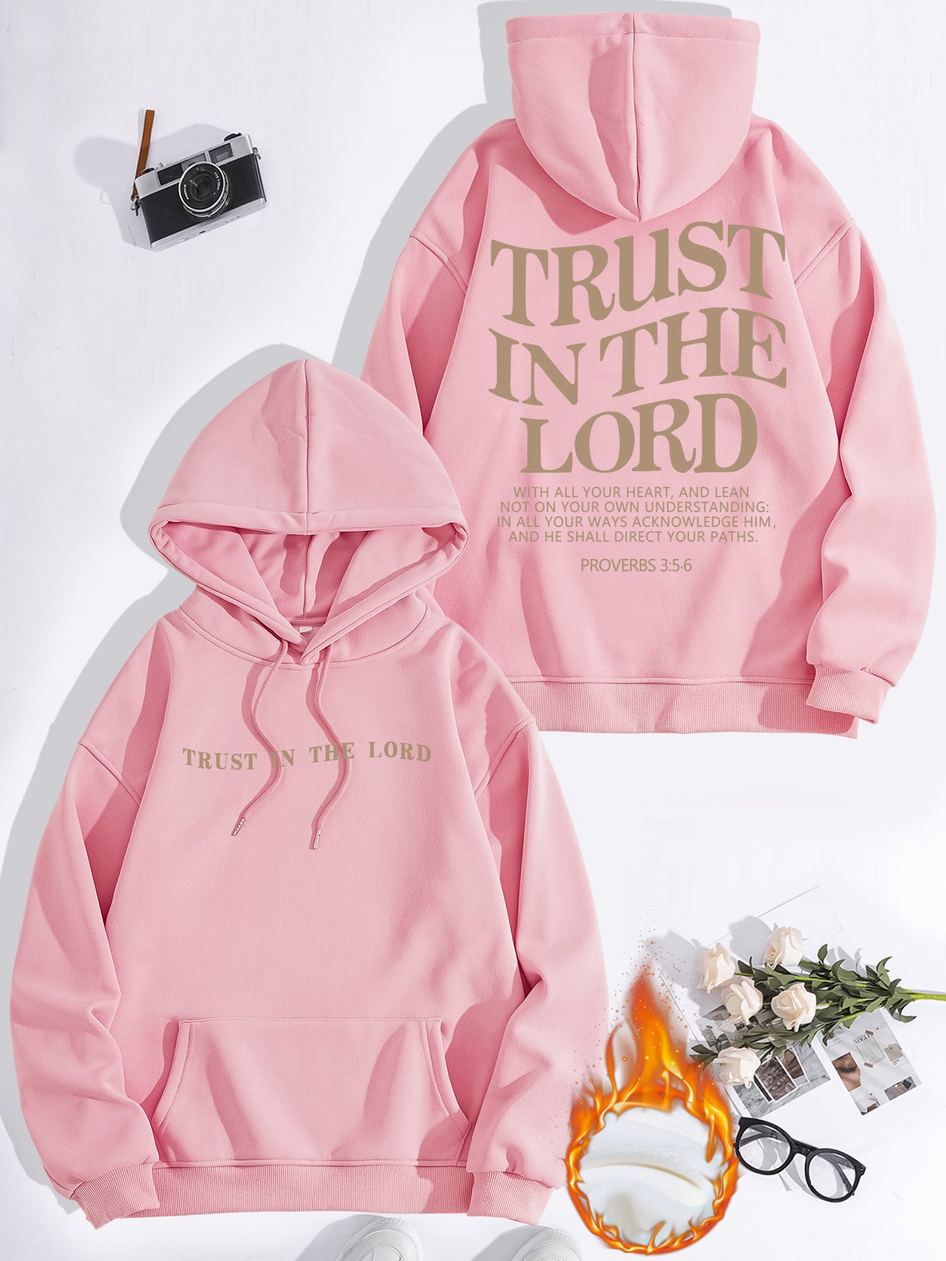 Letter printed hooded sweatshirt