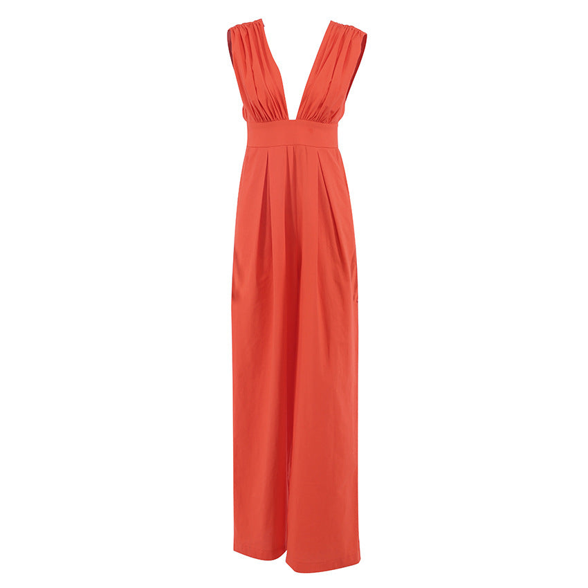 Jumpsuit Loose Sleeveless Jumpsuit Casual Wide Pants Fashion Romper Women's Spring