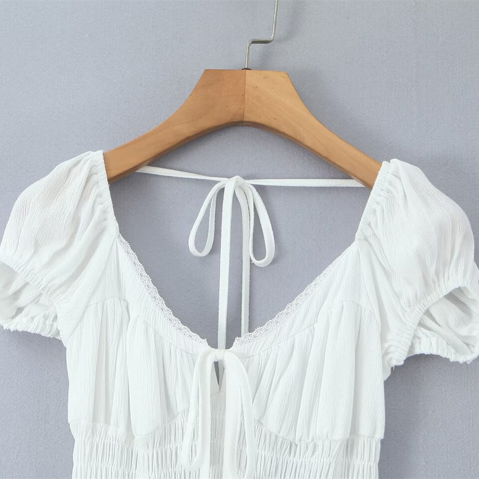 Vacation style spicy girl backless dress