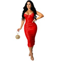 FashionStyle Sequin Sexy Strap Split Long Dress for Women