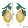 Luxury Cute yellow lemon Shiny Earrings for Women Fine Jewelry Full  Bridal Wedding Earrings Jewelry