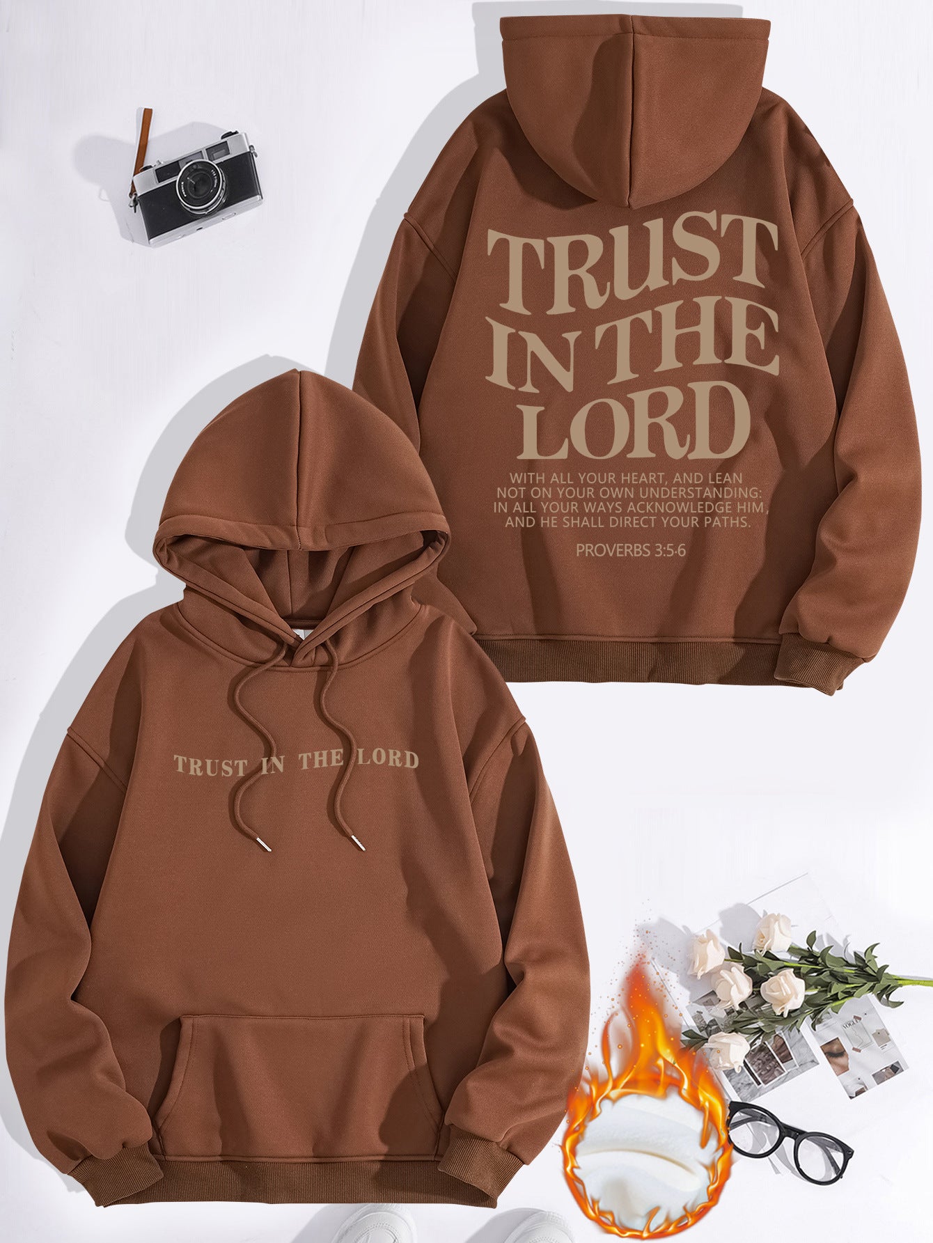 Letter printed hooded sweatshirt