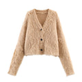 Gentle mink fur V-neck sweater
