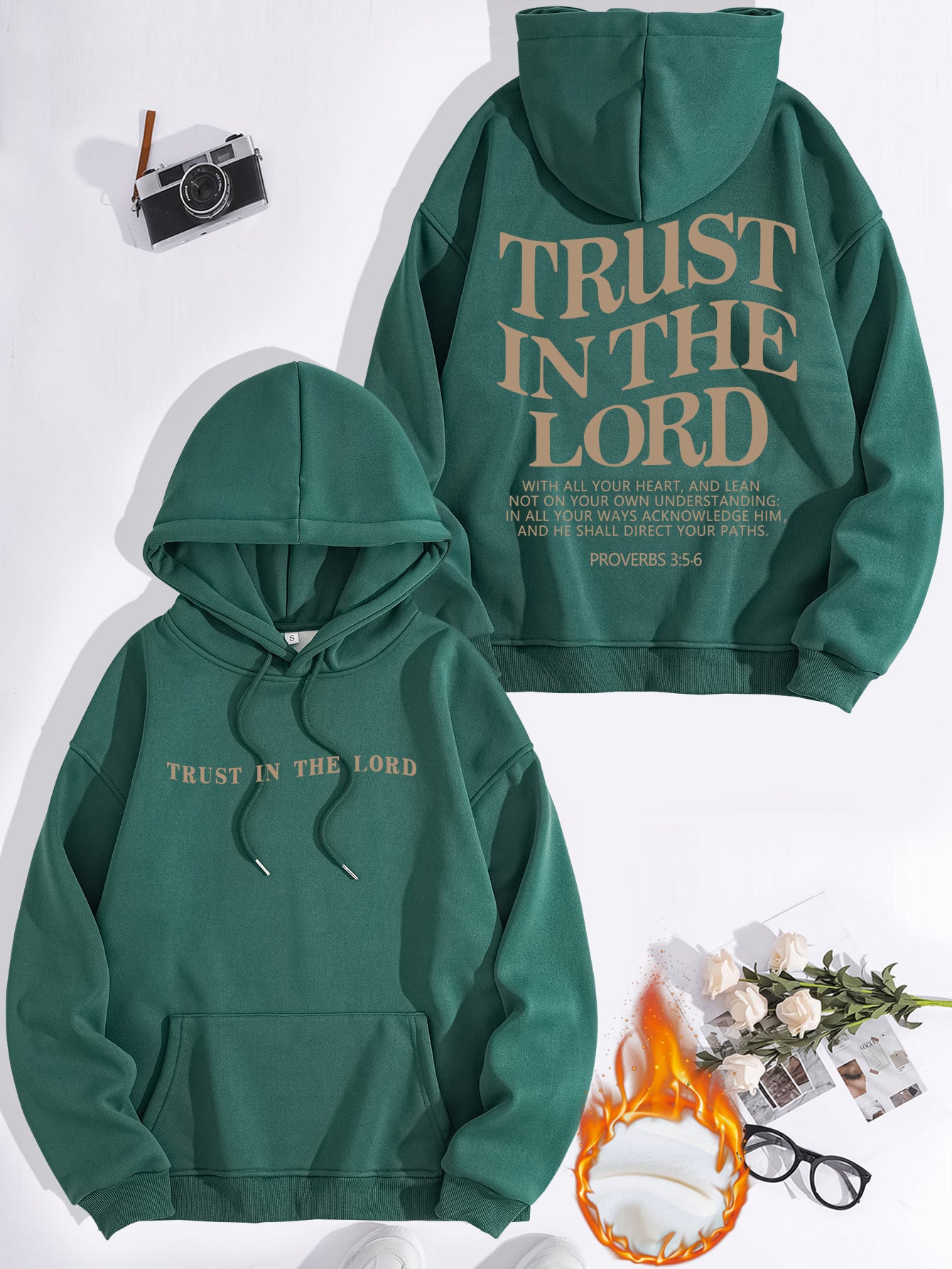 Letter printed hooded sweatshirt