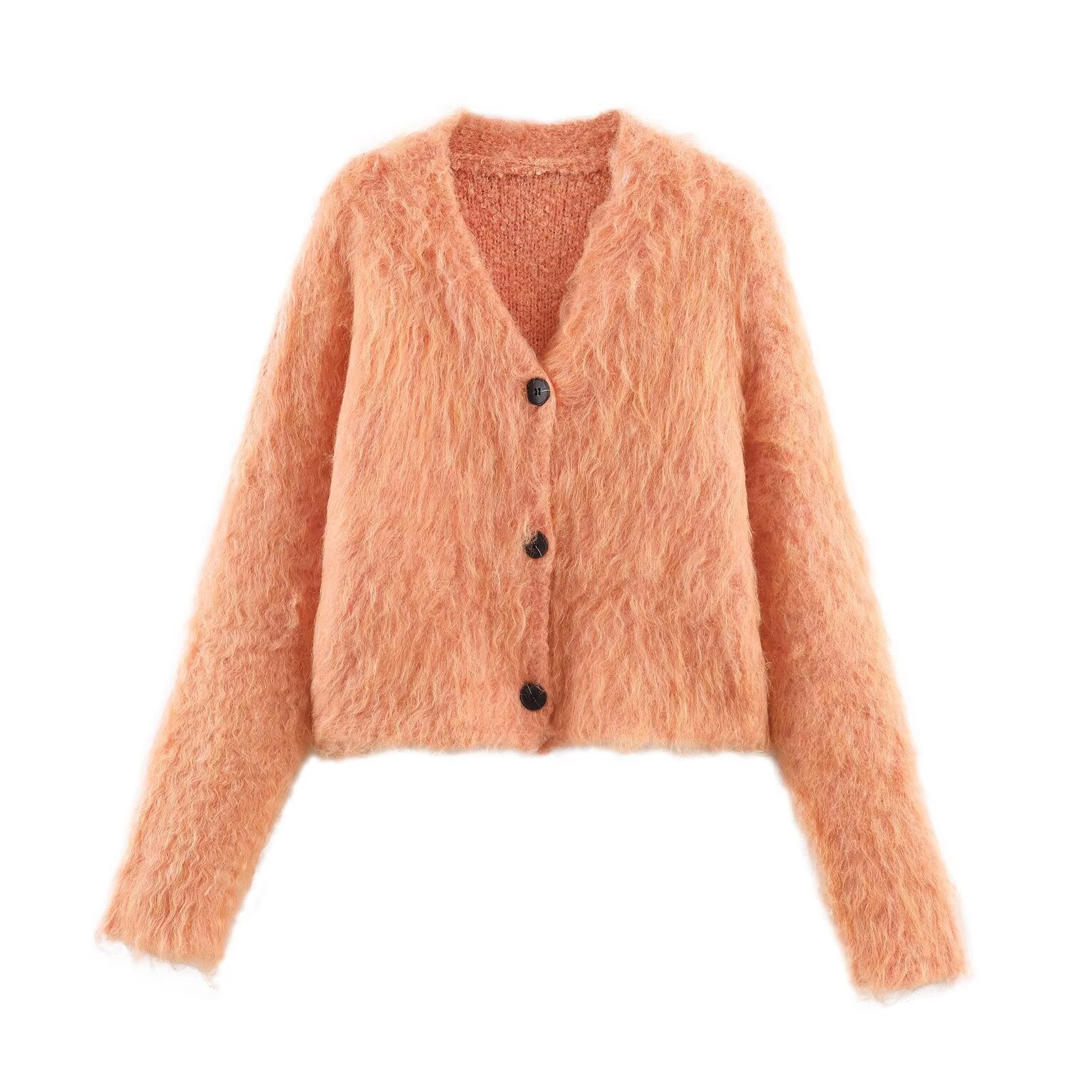 Gentle mink fur V-neck sweater