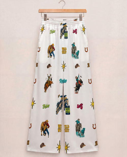 Baha Ranch The Last Roundup Rodeo High Waisted Wide Leg Pants