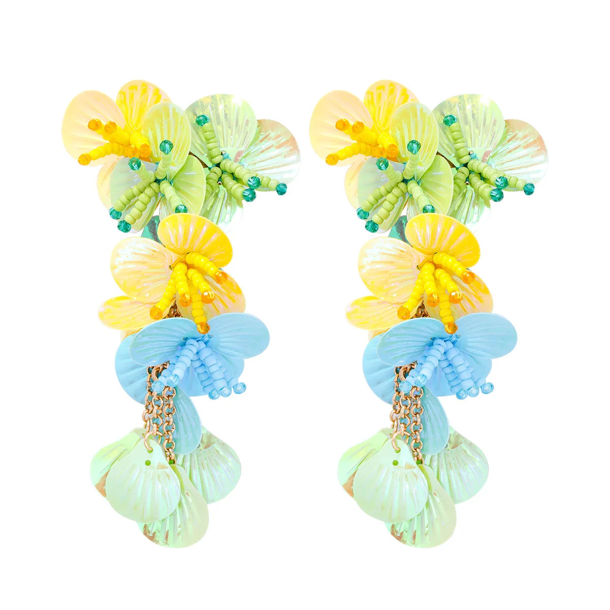 Colorful Shiny Large Shell Earrings