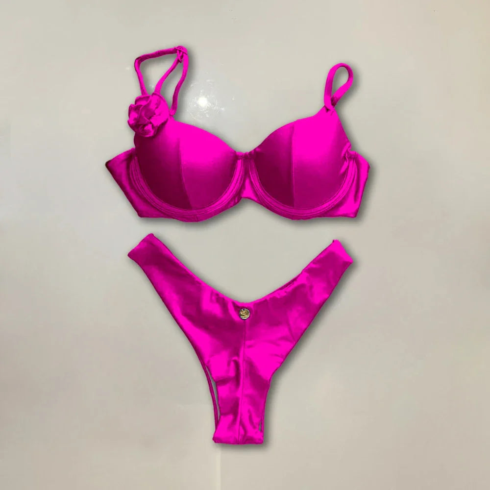 New bright color vacation two piece swimwear