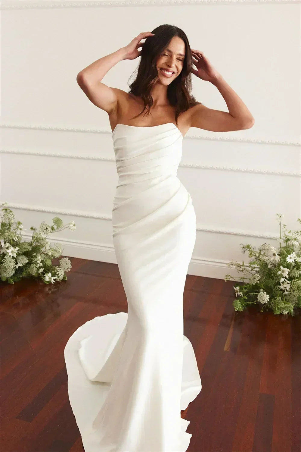 Mermaid Wedding Dress | Silk Satin Gown -femstylo