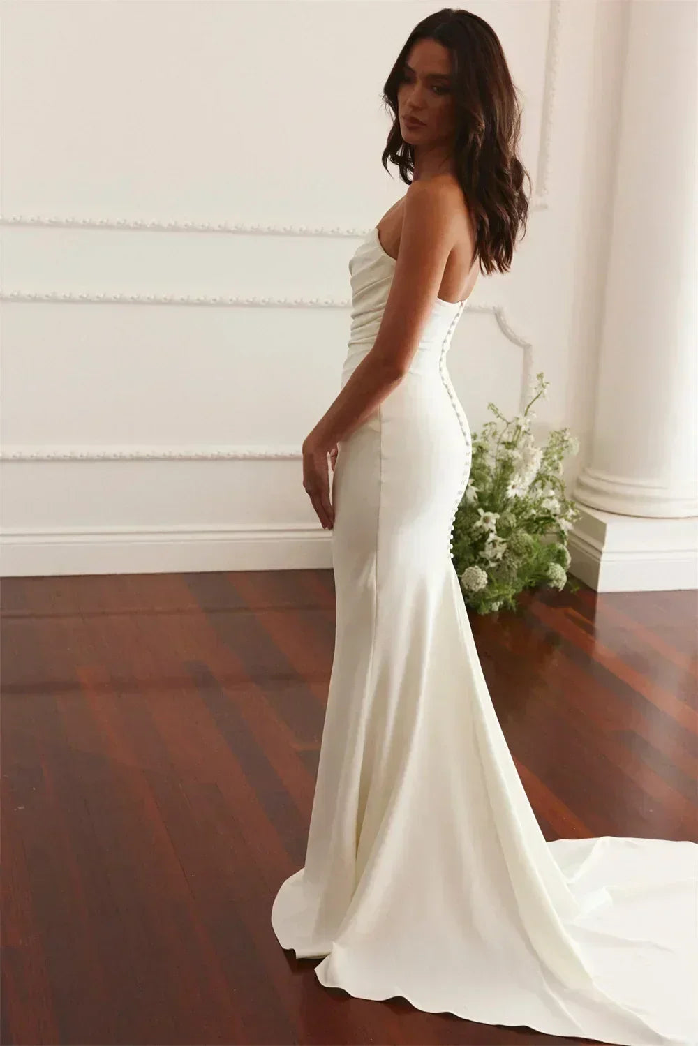 Mermaid Wedding Dress | Silk Satin Gown -femstylo
