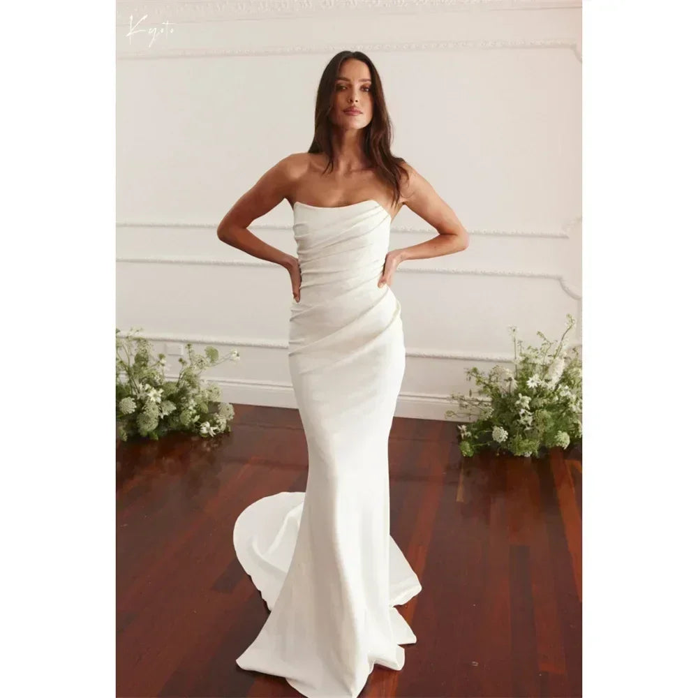 Mermaid Wedding Dress | Silk Satin Gown -femstylo