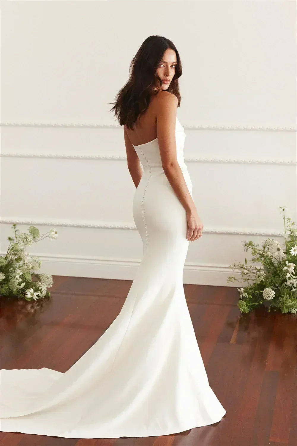 Mermaid Wedding Dress | Silk Satin Gown -femstylo