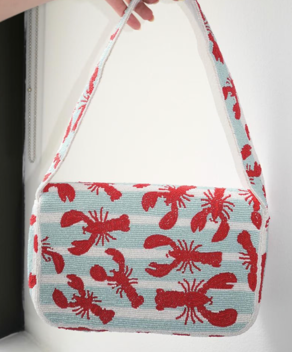 Lobster Beaded Shoulder Bag | Summer Statement Bag