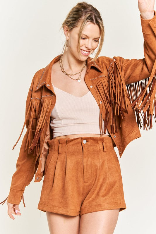 Jade by Jane Fringe Faux Suede Jacket – Plus Size
