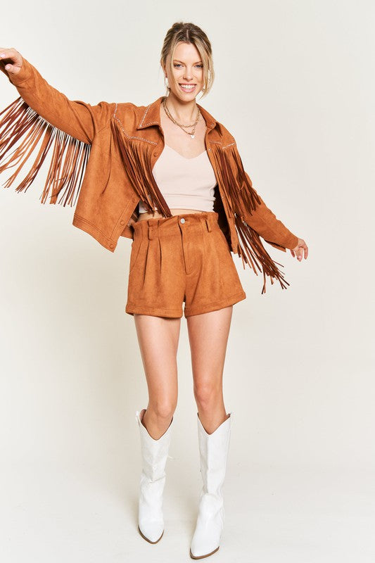 Jade by Jane Fringe Faux Suede Jacket – Plus Size