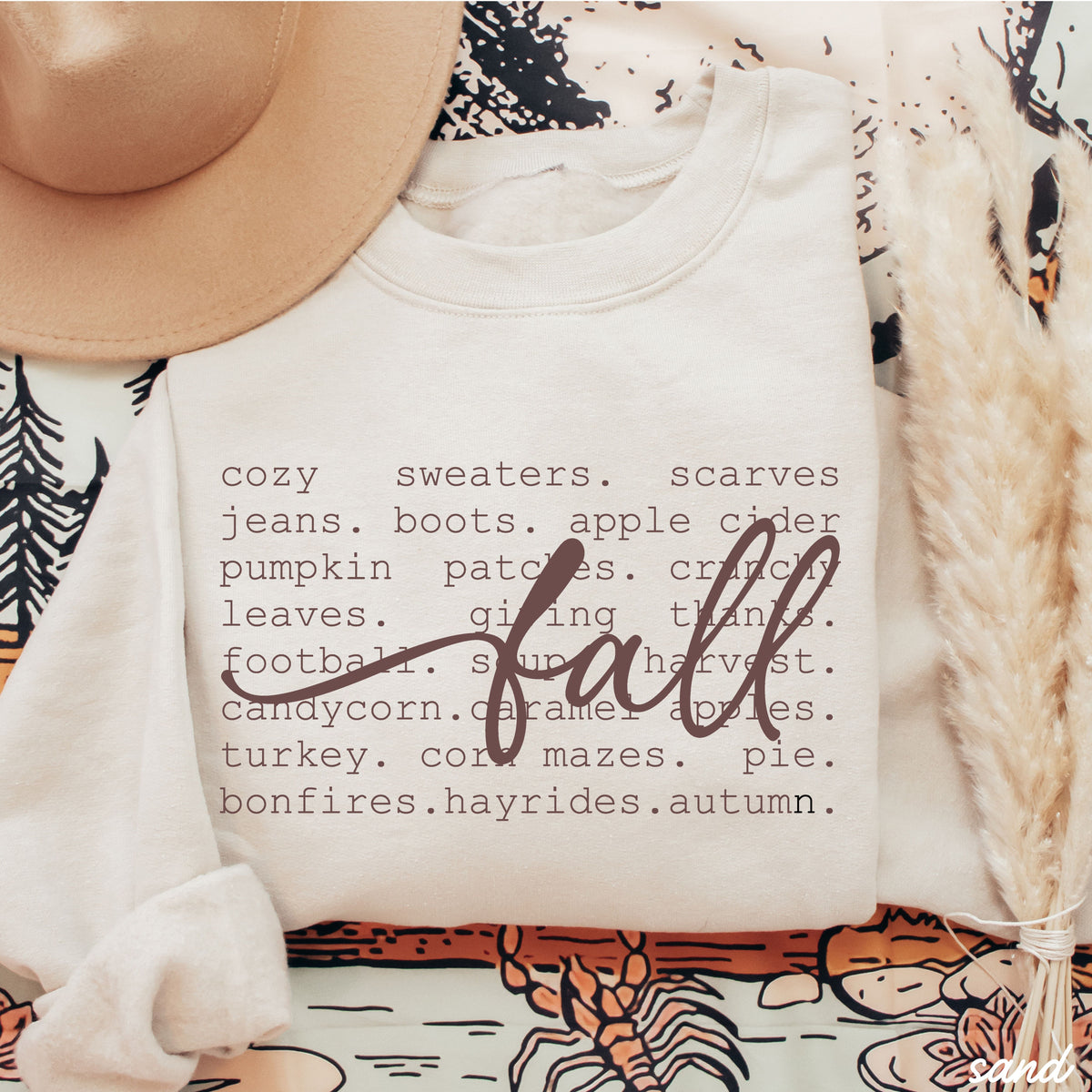 Fall Words Sweatshirt *5 Colors (S-3X)