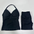 Fashionable Seamless Womens Fitness Shorts Set