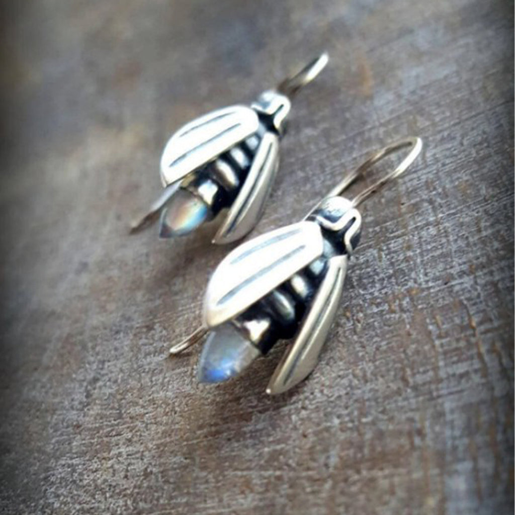 Simple Firefly Moonstone Women's Earrings